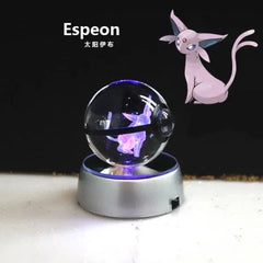 Pokémon Bola de Cristal 3D Com Luz de Led Colecionável - Espeon