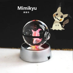Pokémon Bola de Cristal 3D Com Luz de Led Colecionável - Mimikyu