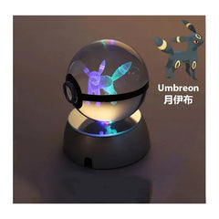 Pokémon Bola de Cristal 3D Com Luz de Led Colecionável - Umbreon