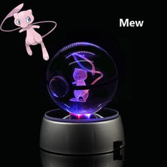 Pokémon Bola de Cristal 3D Com Luz de Led Colecionável - Mew