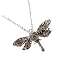 Steampunk Dragonfly Pendant Necklace