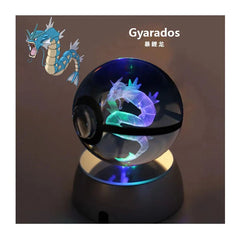 Pokémon Bola de Cristal 3D Com Luz de Led Colecionável - Gyarados